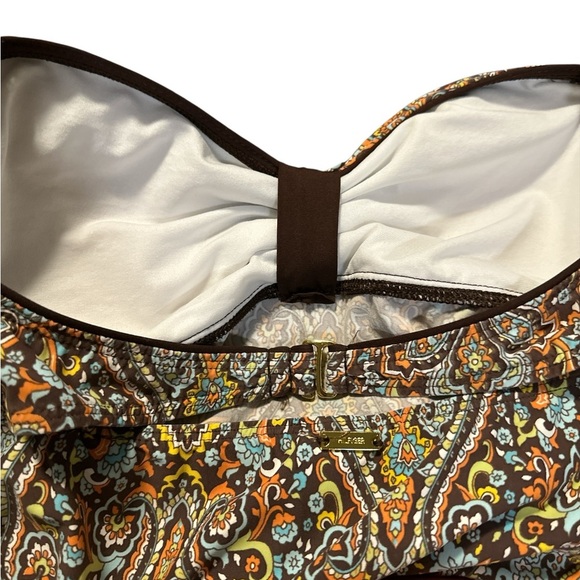 Tommy Hilfiger Brown and Blue Paisley Swim Top - Picture 7 of 9